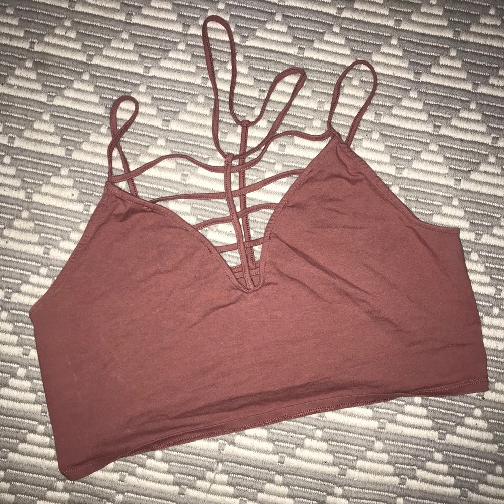 Charlotte Russe nude color crop top bra
